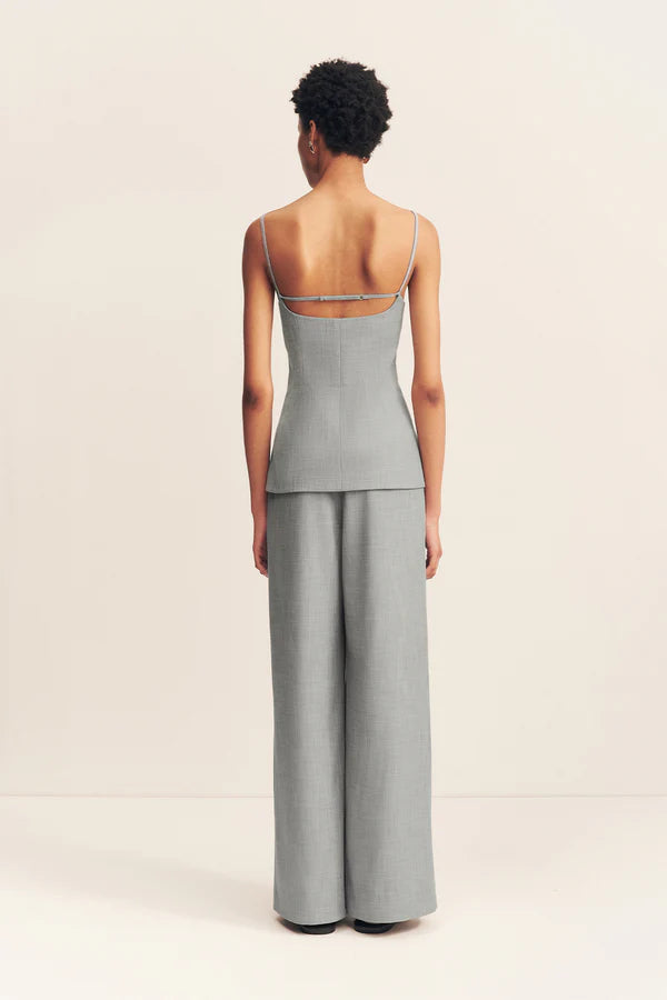 asher tailored top - smoke grey