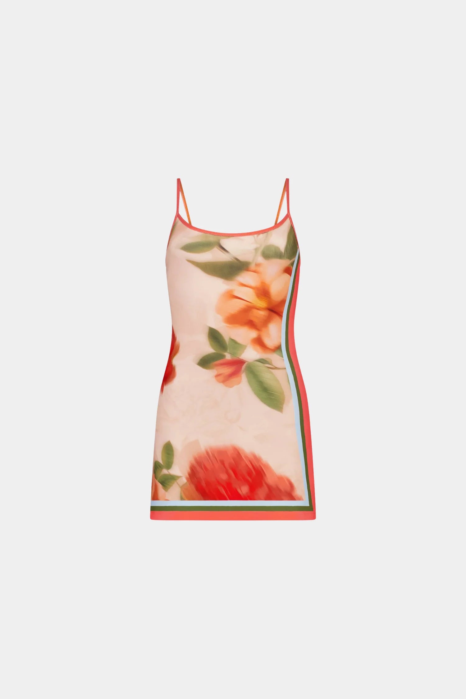 Fitted Mini Dress | Peach Floral