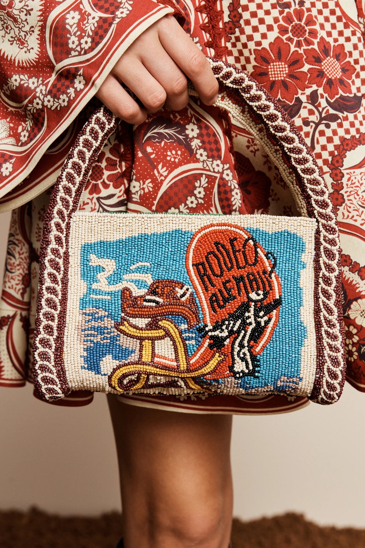 Ace beaded barrel bag
