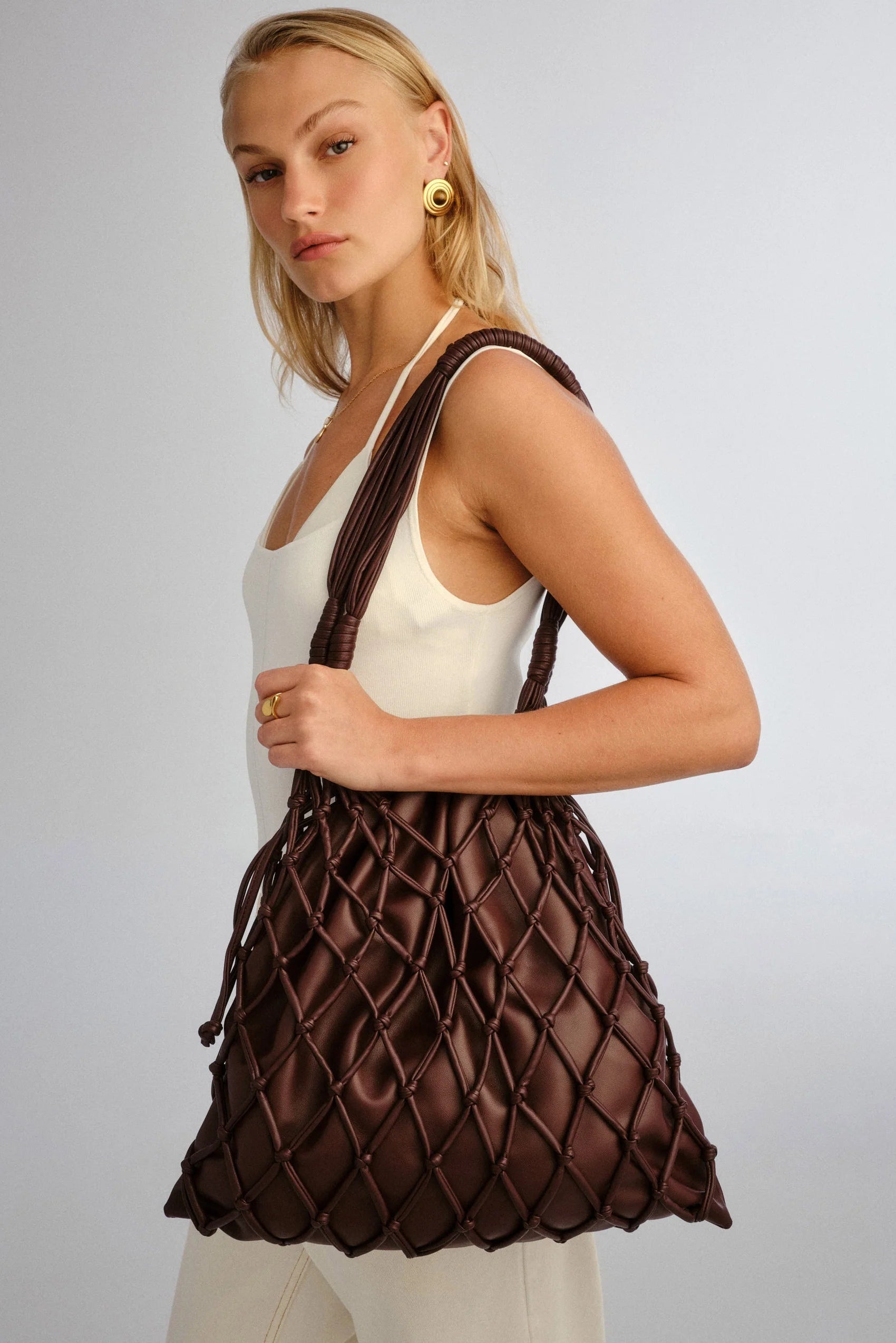 The Jacques Woven Bag - Bordeaux Vegan Leather