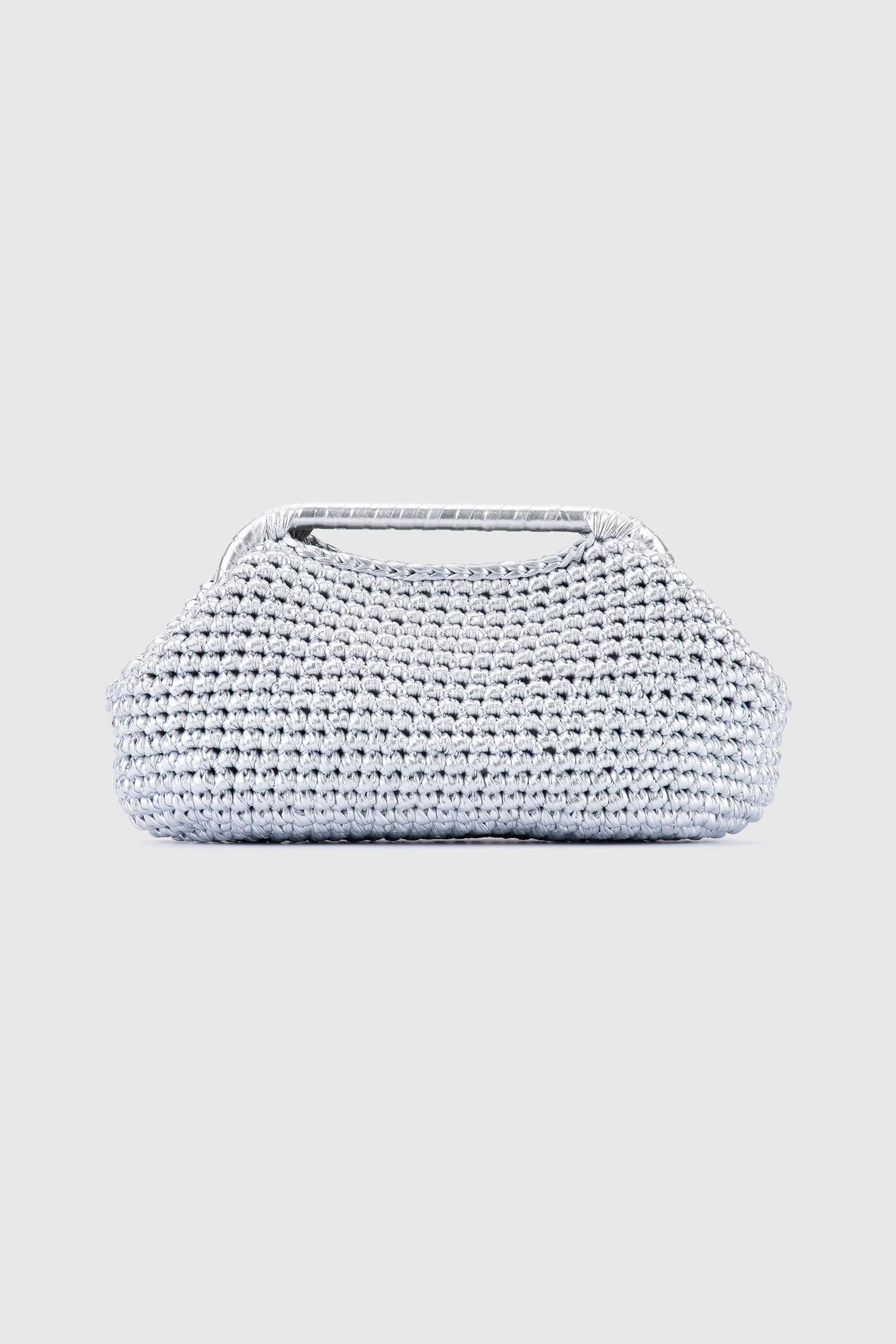 Woven Clutch - Silver
