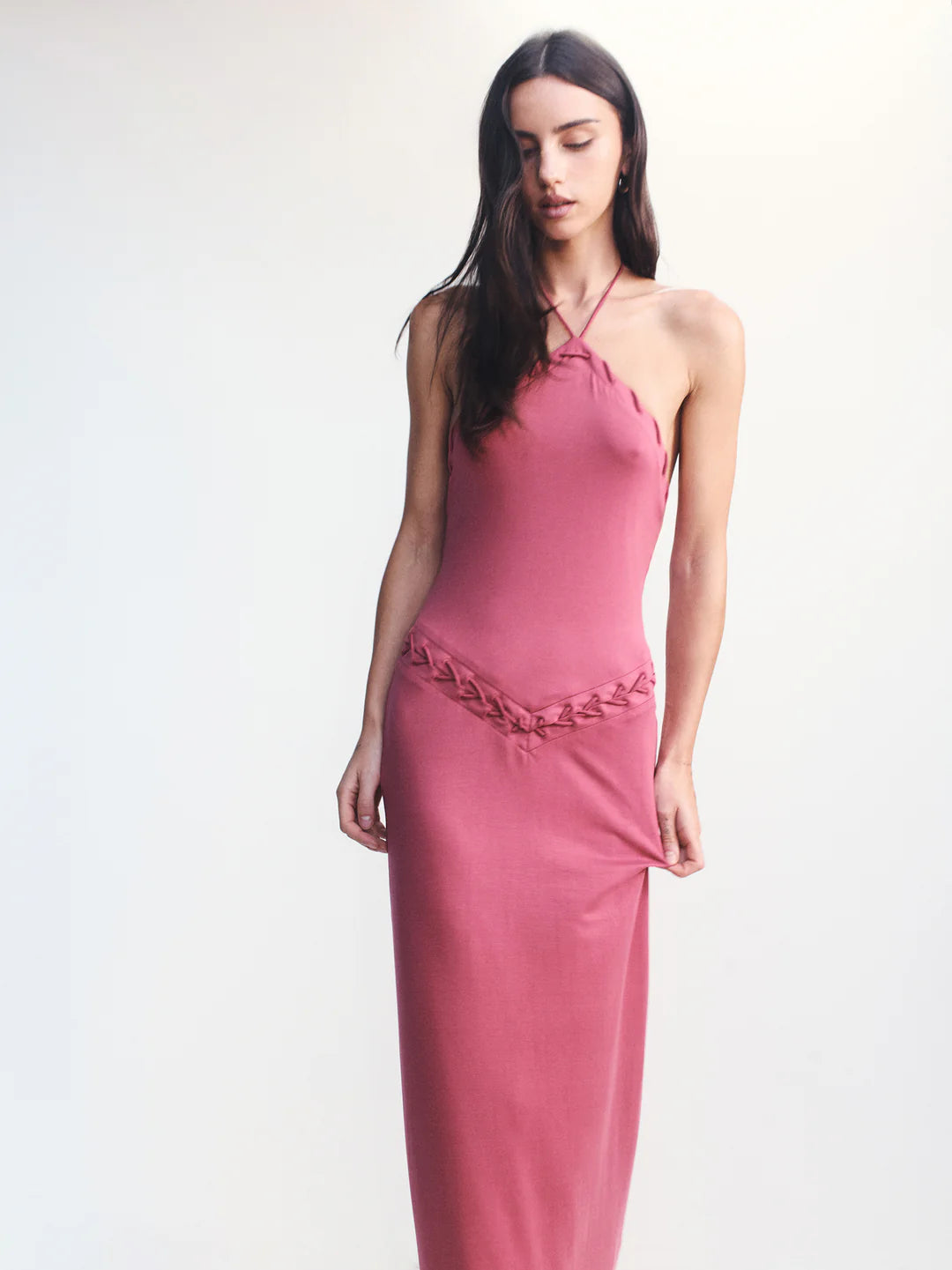 Aaliyah Midi Dress Deep Rose