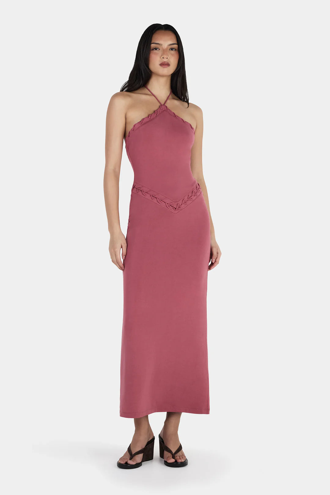 Aaliyah Midi Dress Deep Rose