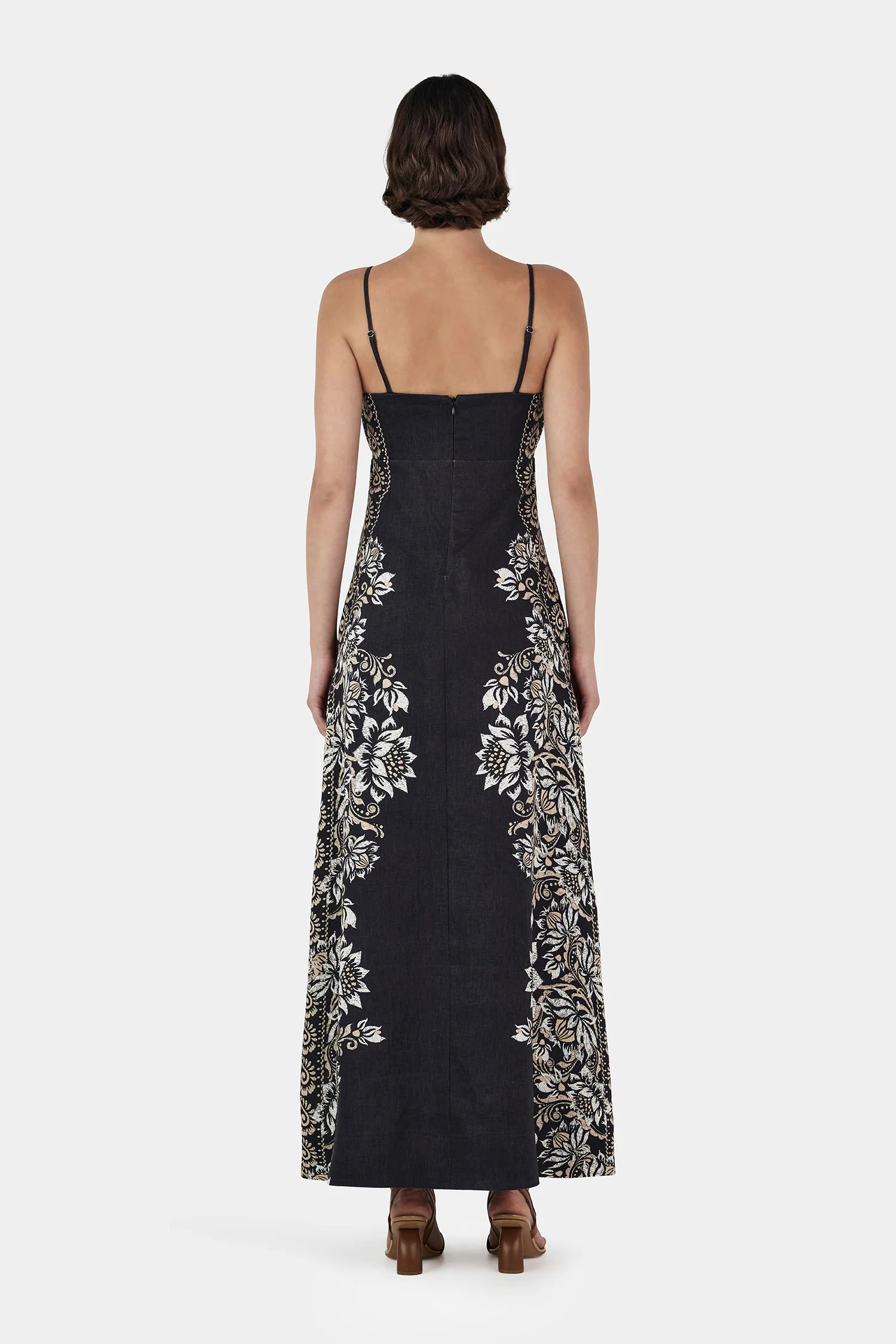 ALIDA LINEN MAXI DRESS - MIDNIGHT BELLS BEACH