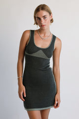 SUKI MINI DRESS - BLACK PINE
