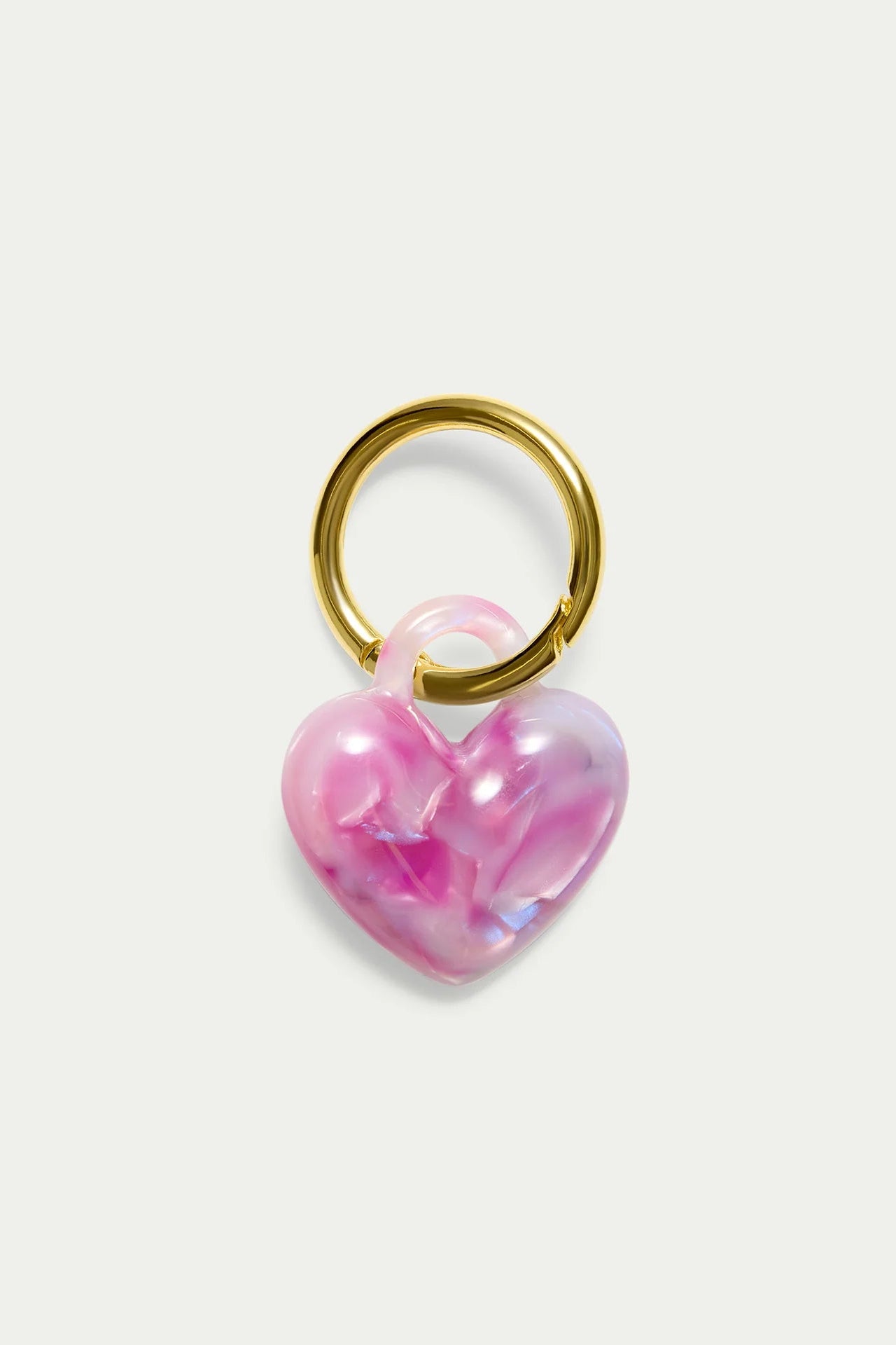 Puffy Heart Keychain - Peony