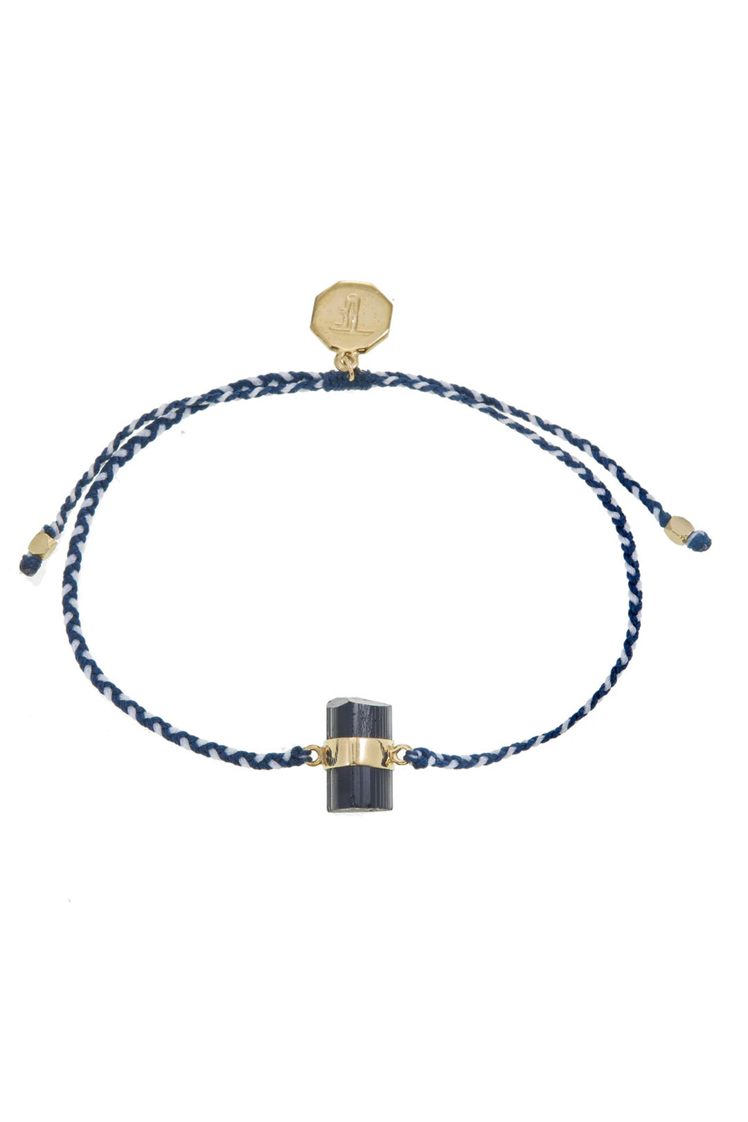 TOURMALINE CRYSTAL BRACELET - BLUE AND WHITE - GOLD