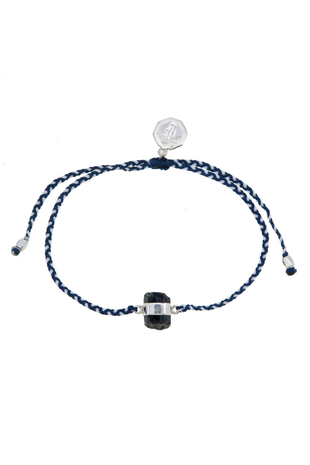 TOURMALINE CRYSTAL BRACELET - BLUE AND WHITE - SILVER