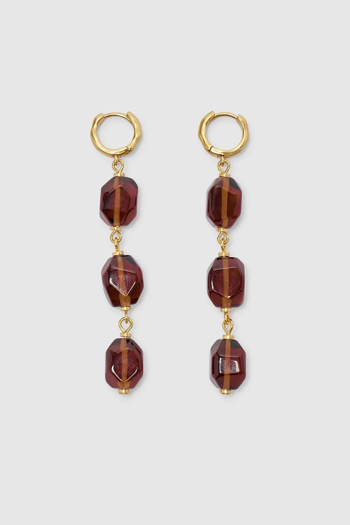 Maeve Drop Earrings - Gold/Chocolate