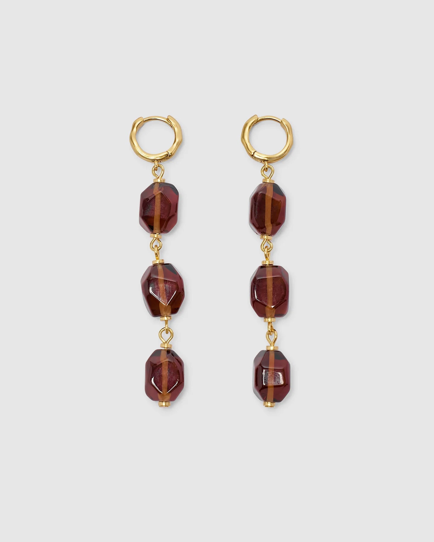 Maeve Drop Earrings - Gold/Chocolate