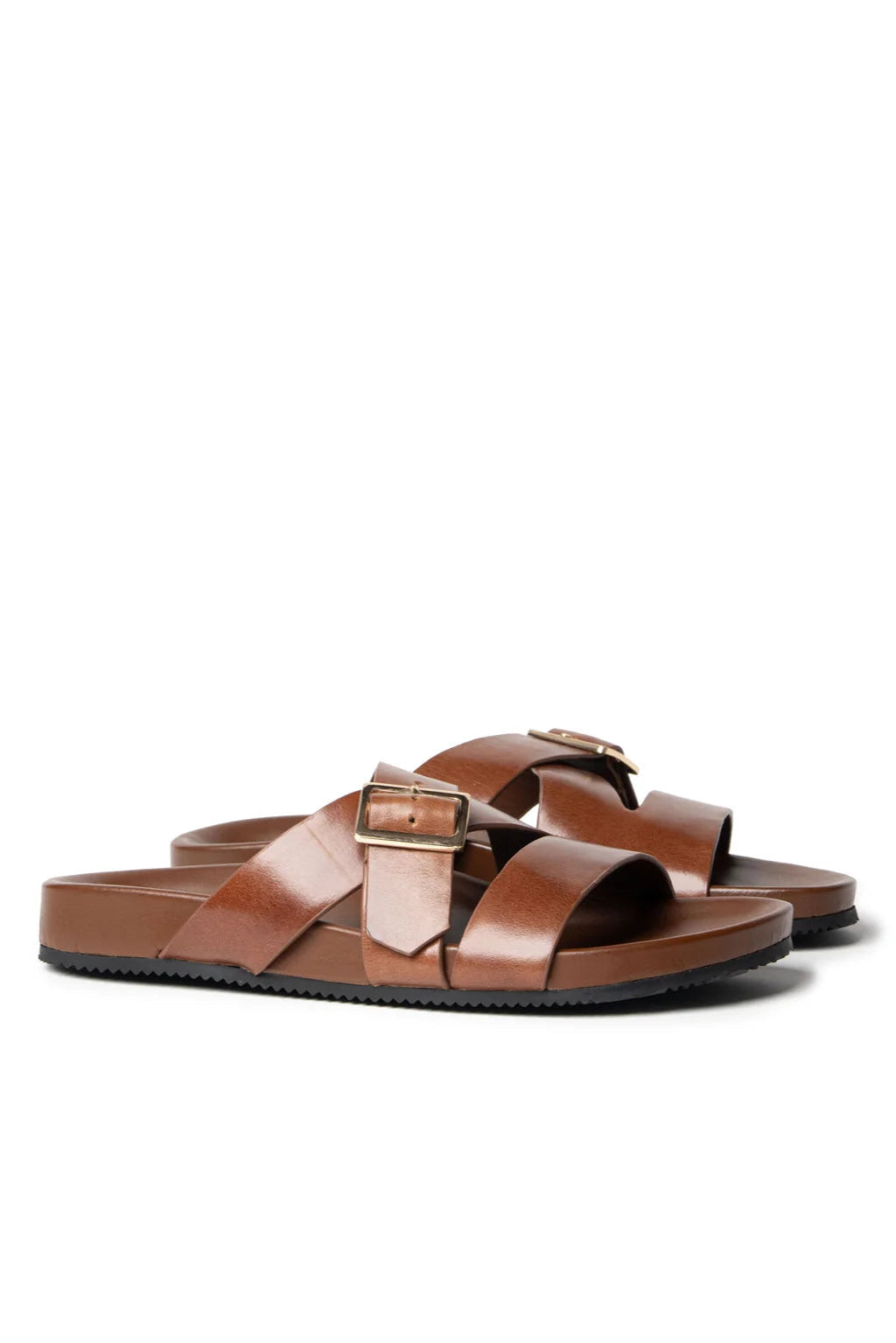 Buckle Strap Slide - Cognac