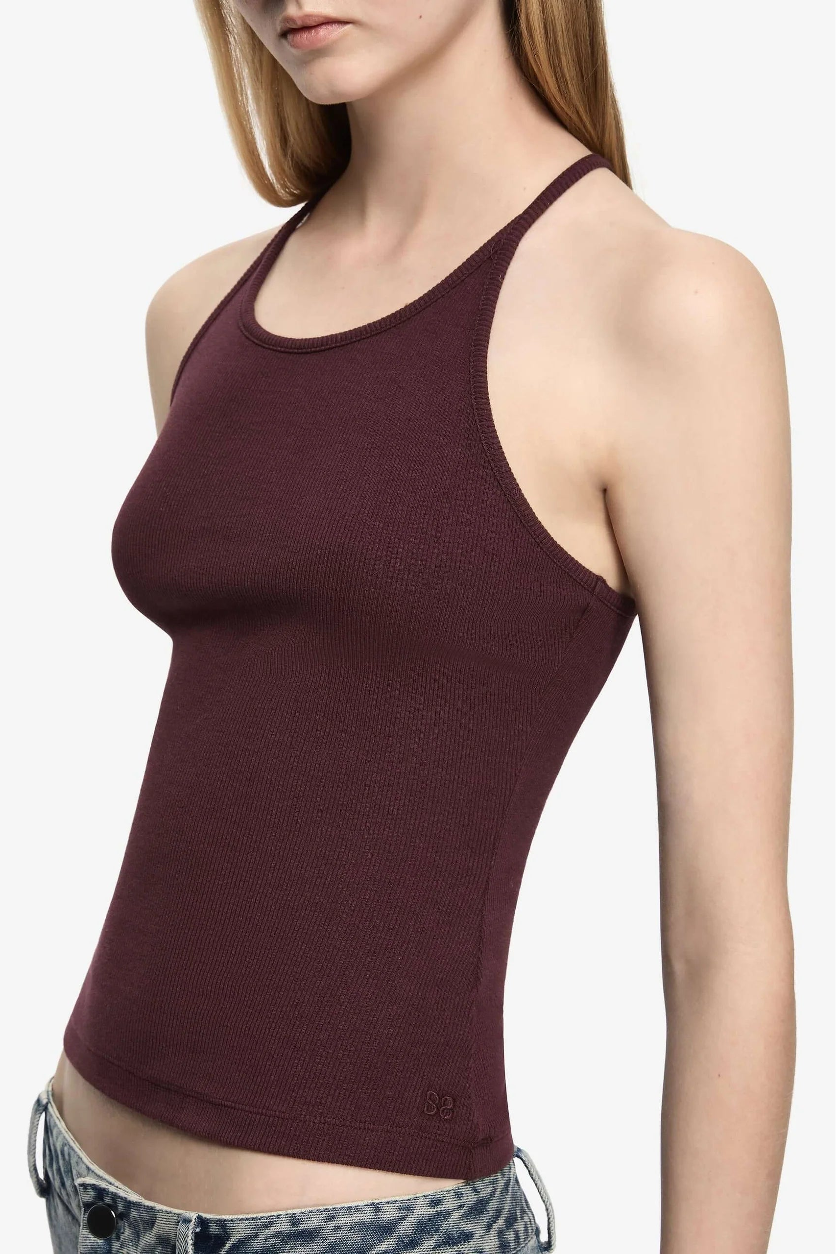 AZURI RACER BACK TOP - AUBERGINE