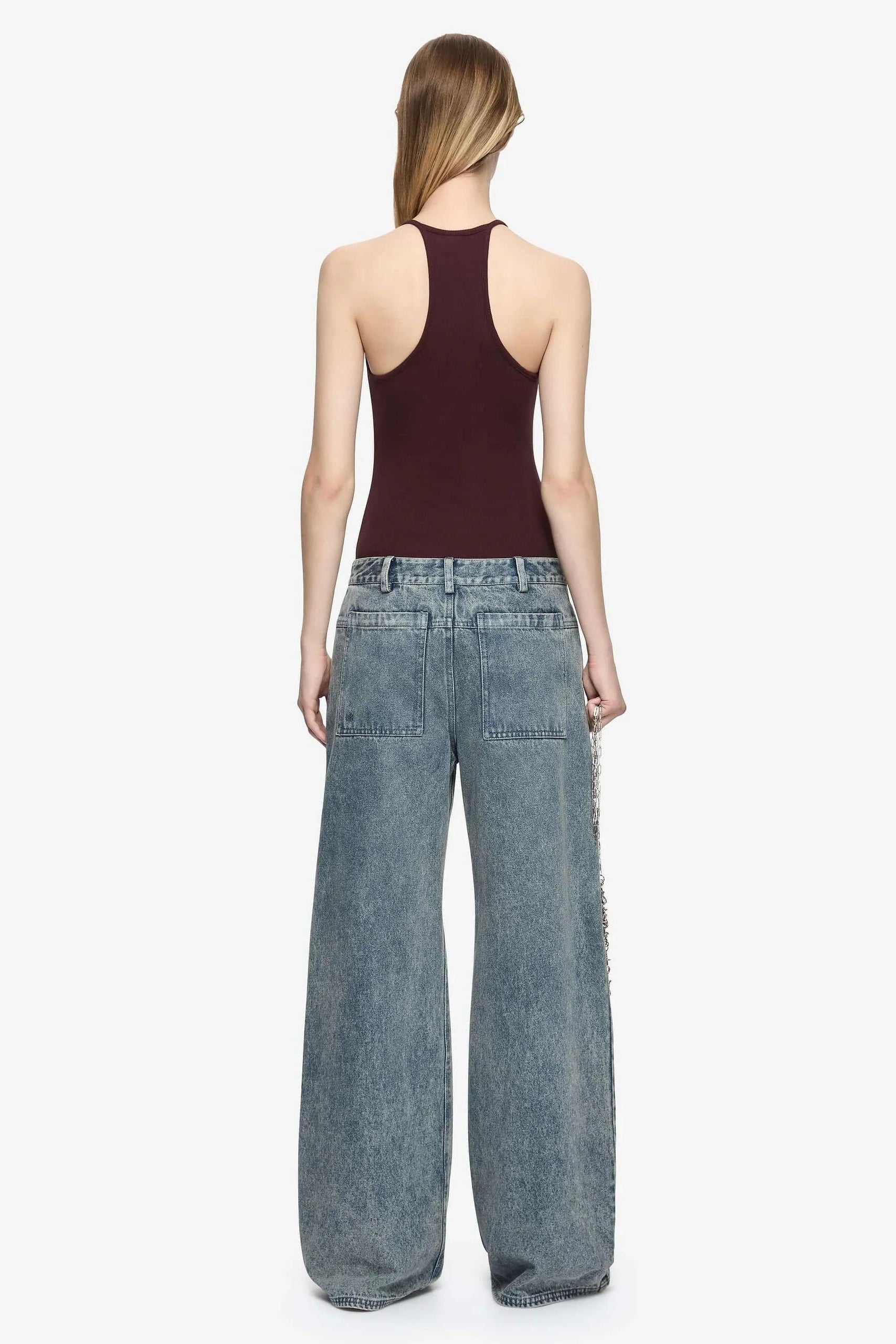 AZURI RACER BACK TOP - AUBERGINE
