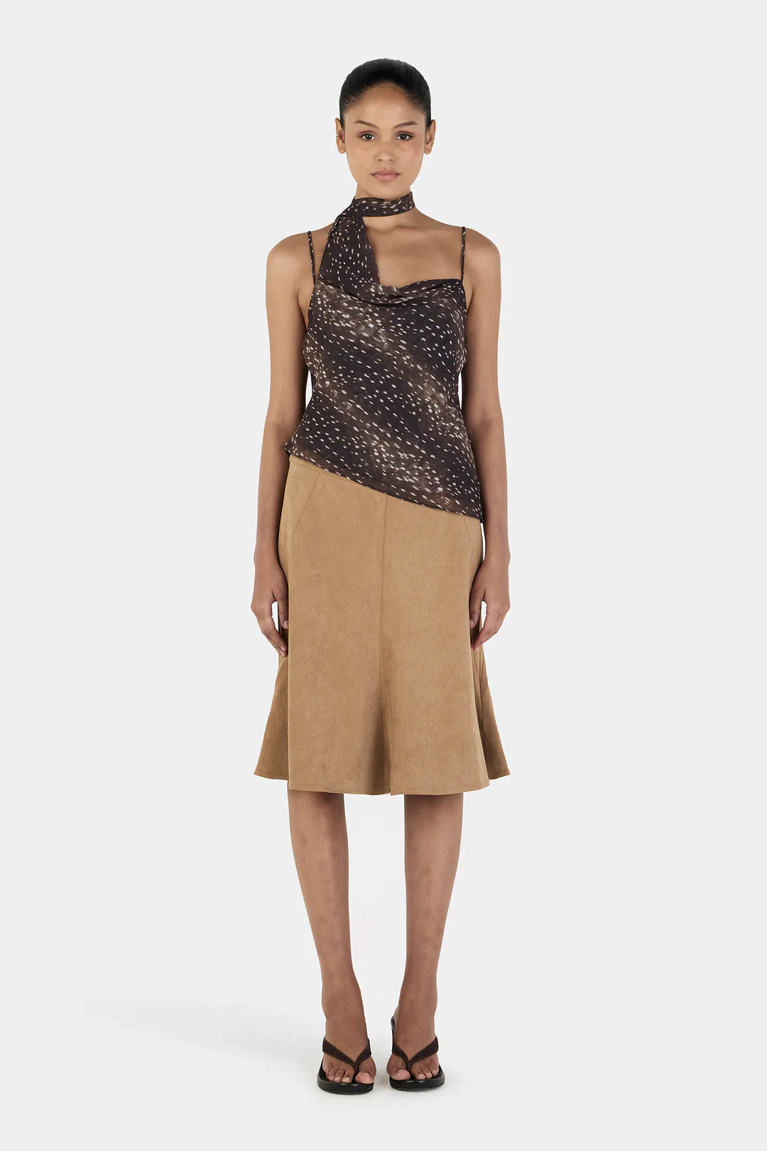 Guilia Midi Skirt Tan