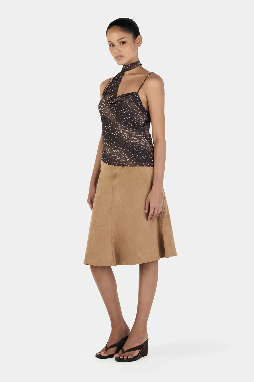 Guilia Midi Skirt Tan