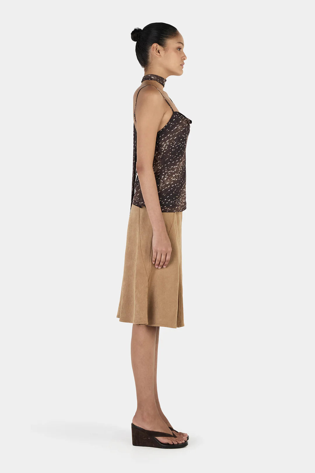 Guilia Midi Skirt Tan
