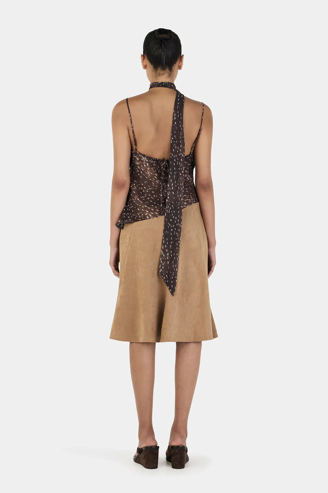 Guilia Midi Skirt Tan