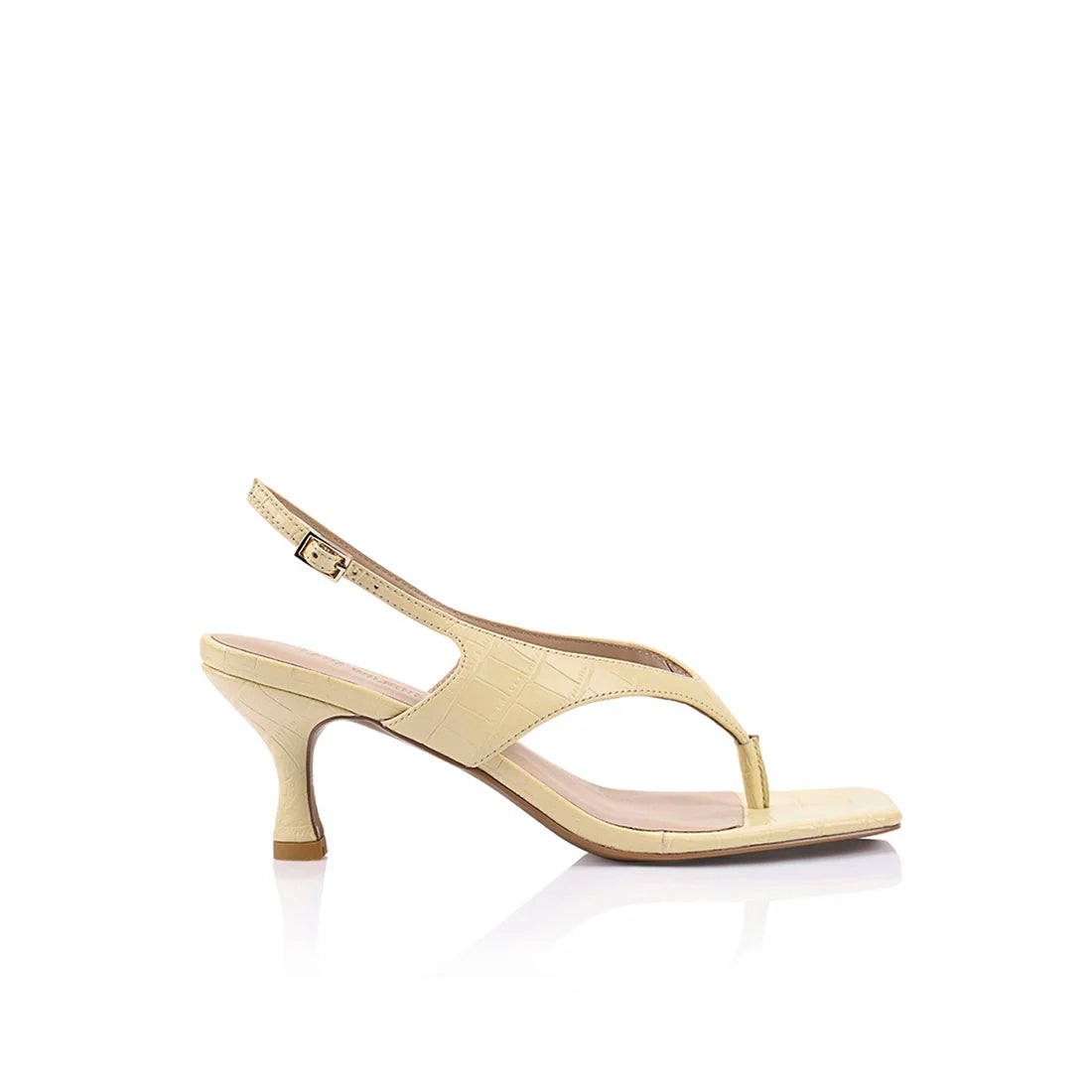 Christina Sandal Butter Croc-Embossed Leather