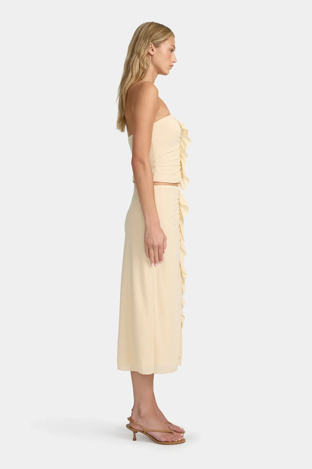 Leura Midi Skirt - Beige
