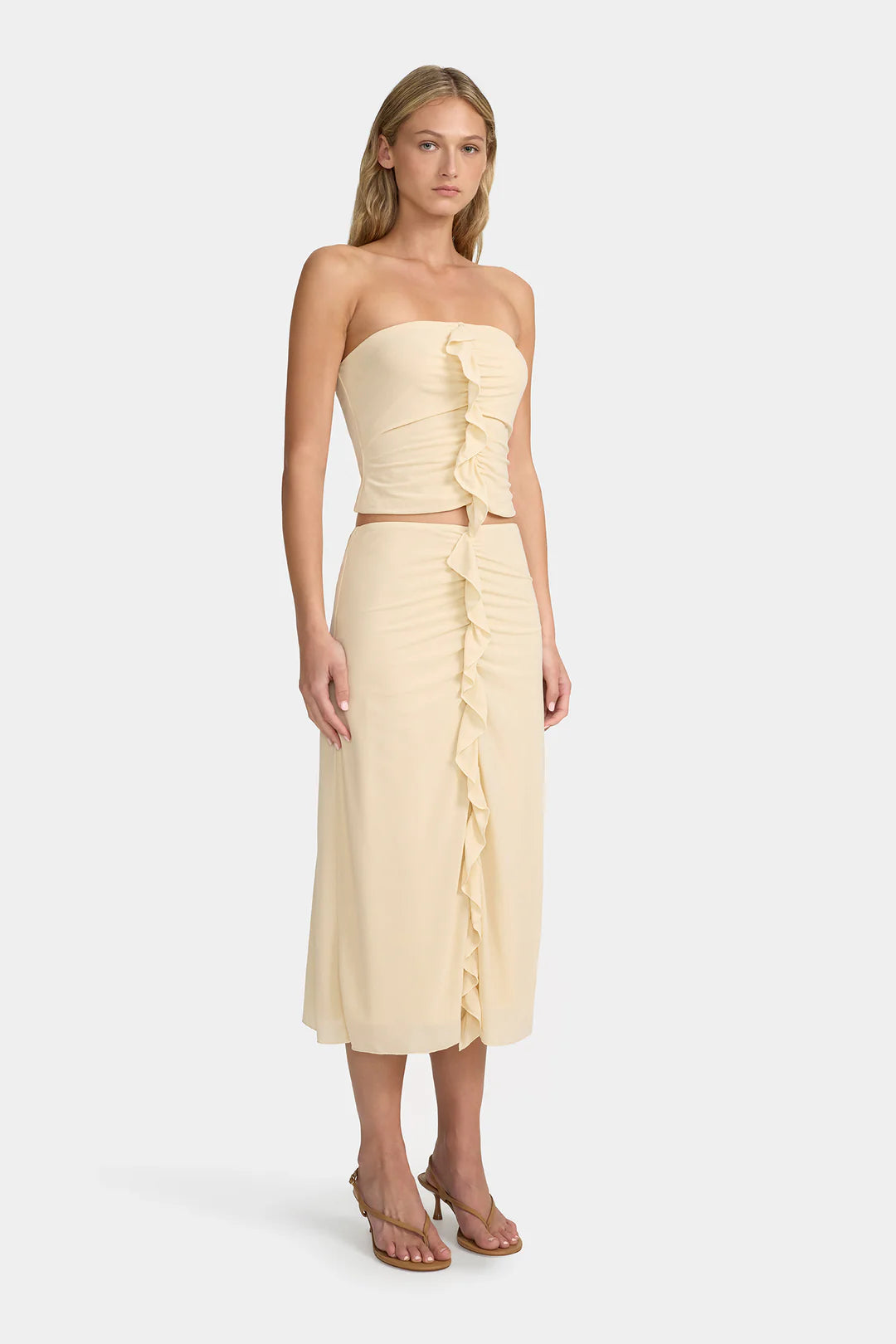 Leura Midi Skirt - Beige