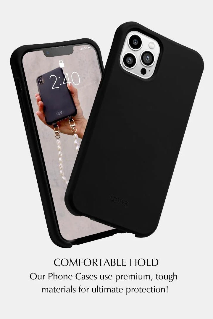 LE CAFÉ NOIR BLACK CROSSBODY PHONE CASE