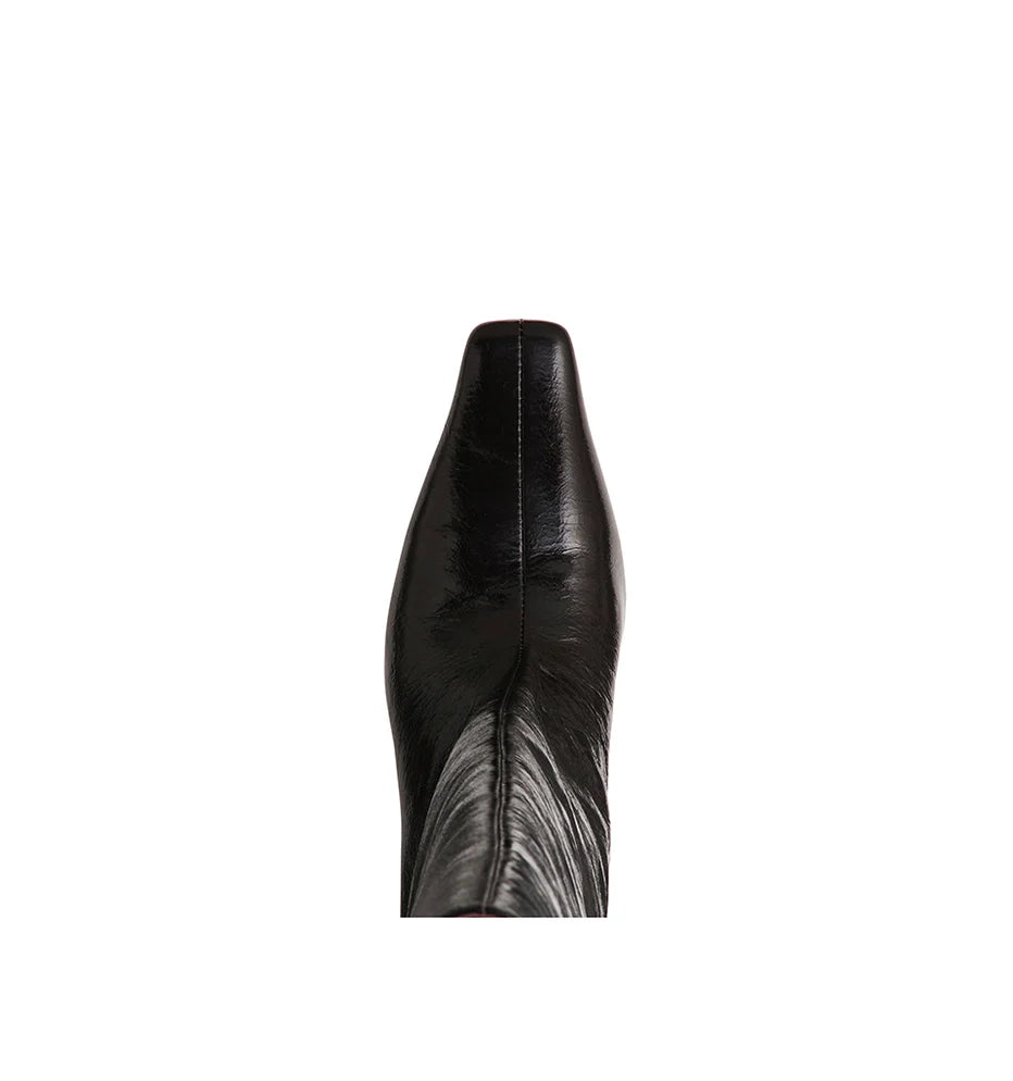 Crawford - black oily leather