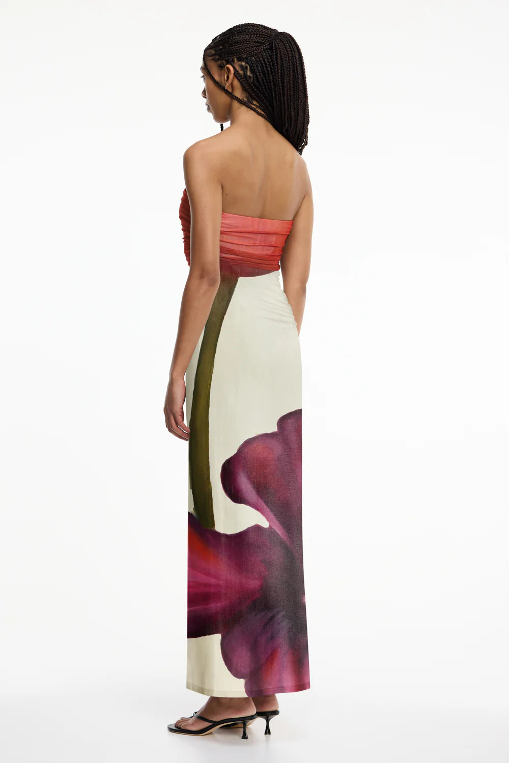 SURA STRAPLESS DRESS - Poppy Botanic