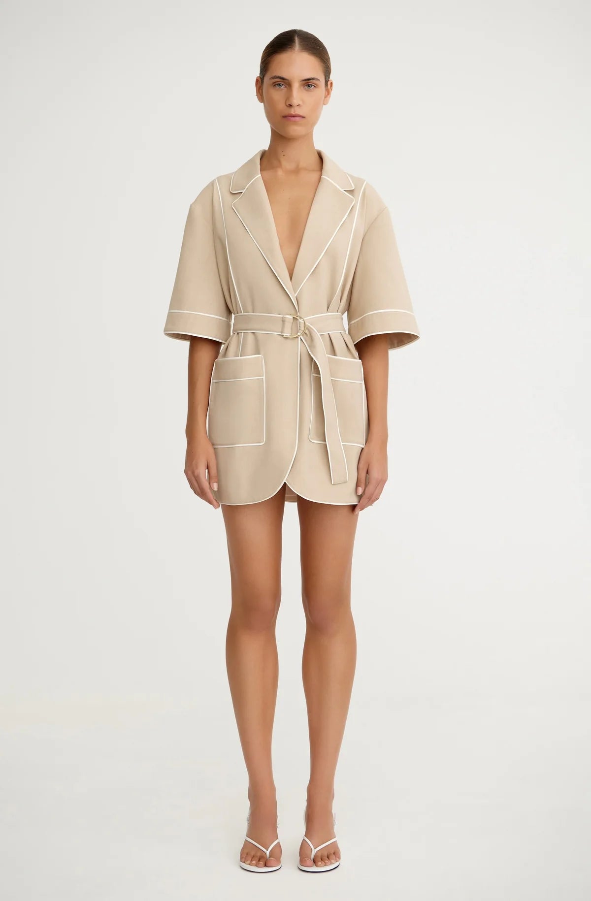 ABRIELLE SHIRT DRESS - SAND