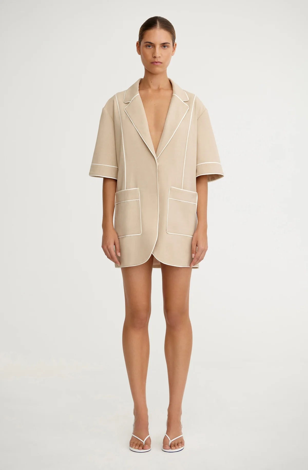 ABRIELLE SHIRT DRESS - SAND