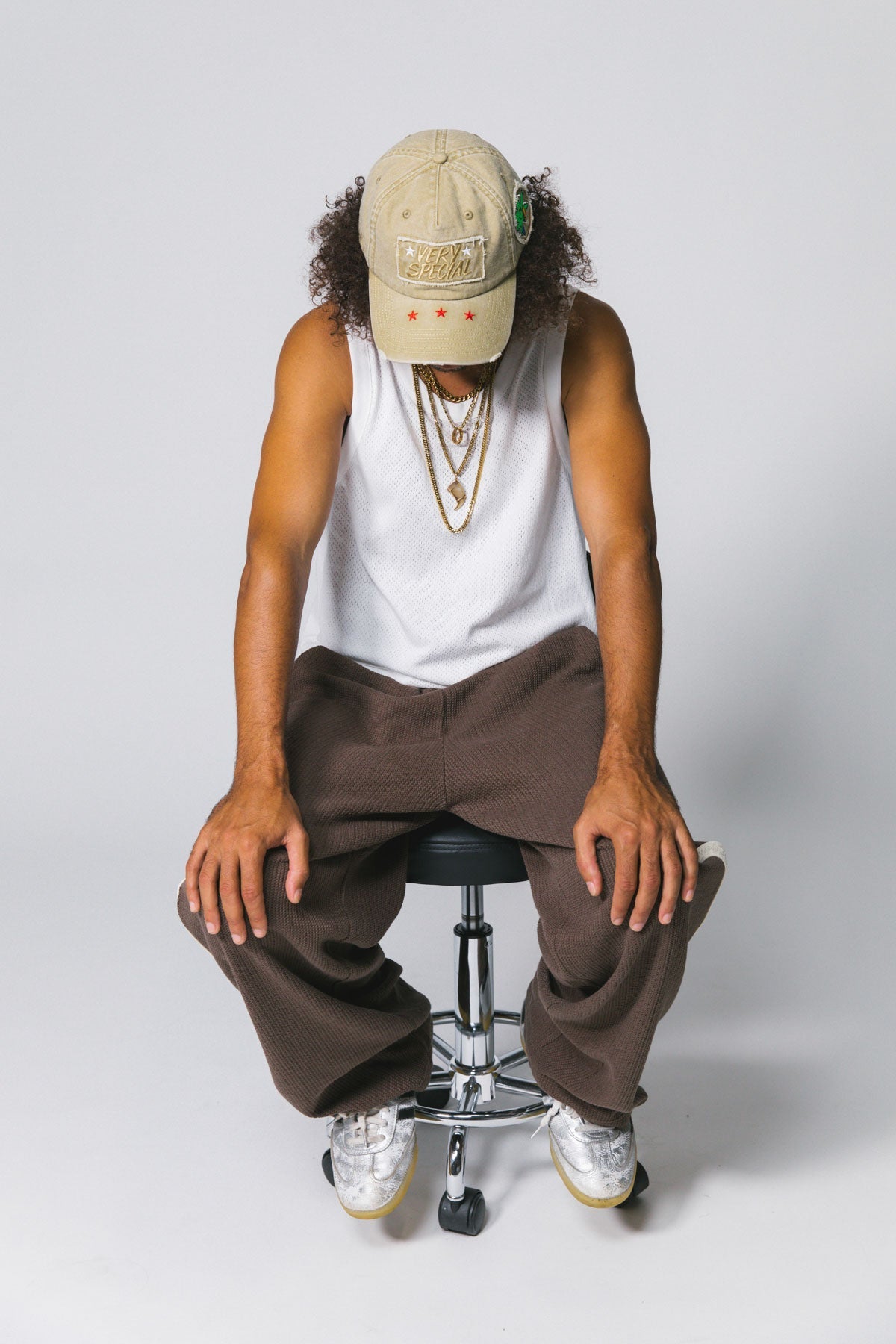 Khaki Mr Happy Herb Distressed Dad Cap