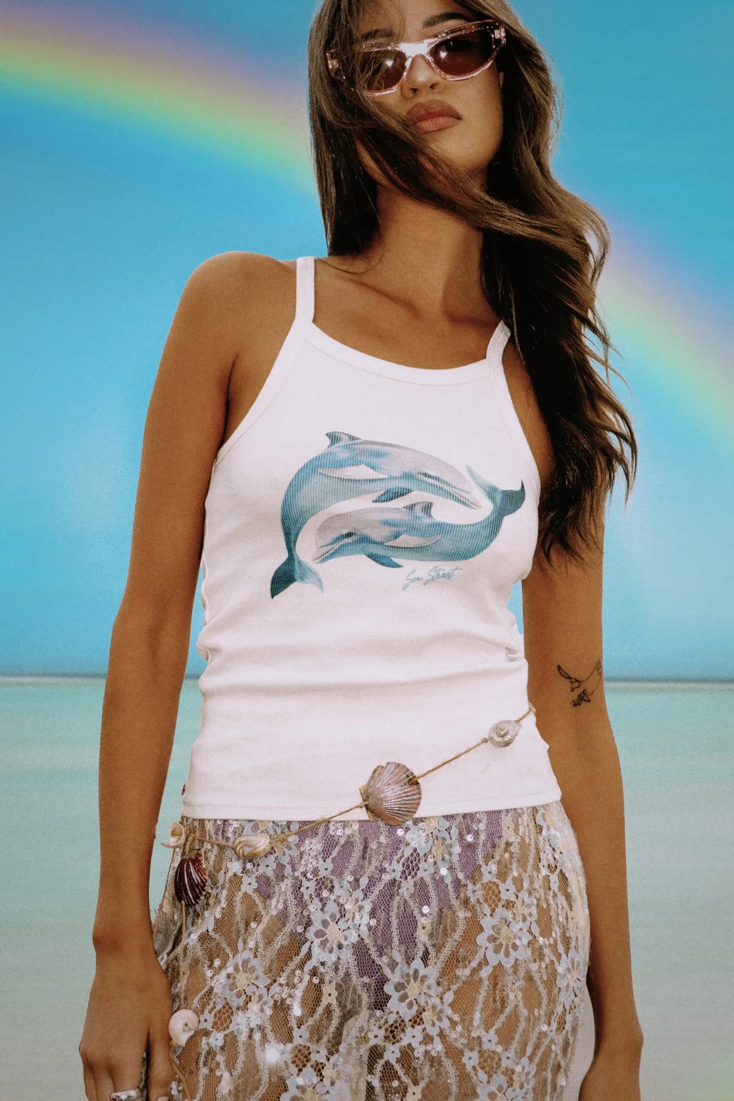 YIN YANG DOLPHIN SINGLET