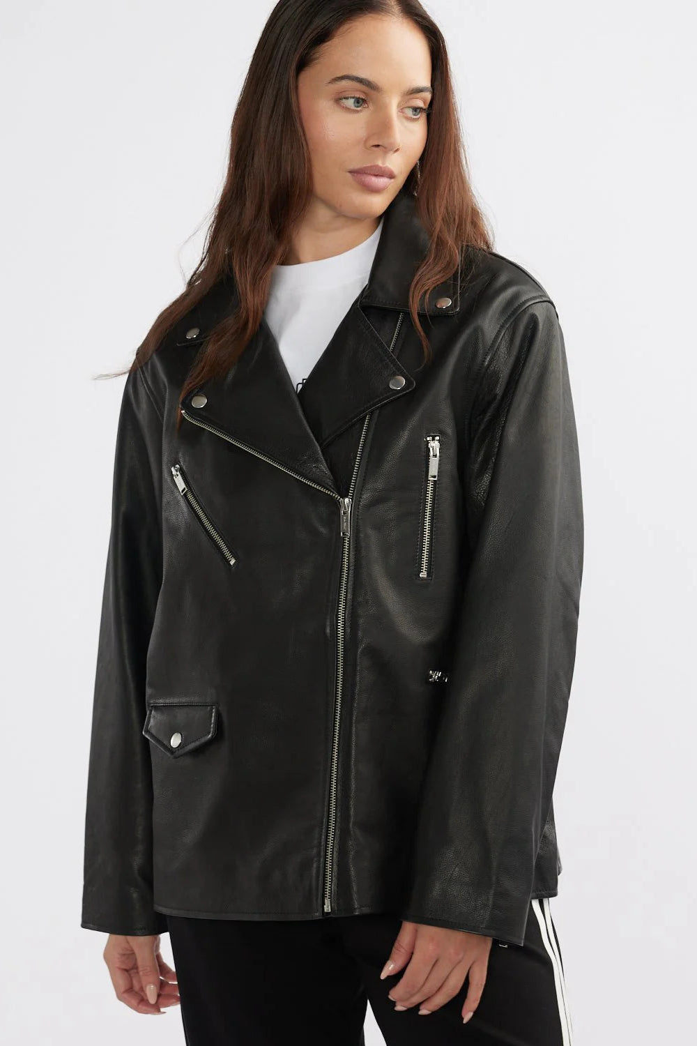 CORE LEATHER JACKET - BLACK