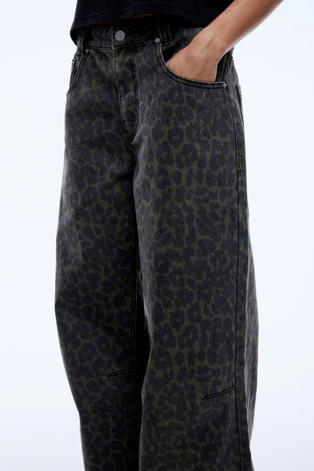EVIE DENIM JEAN - DARK LEOPARD