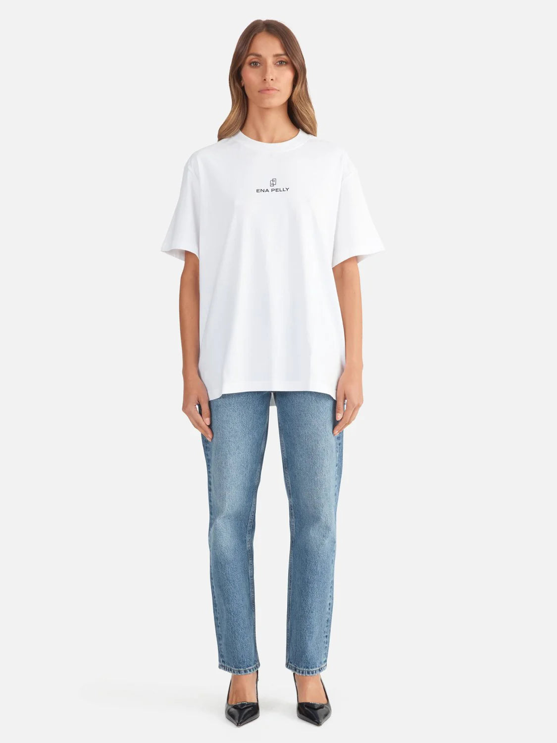 LEXI MONOGRAM TEE - WHITE