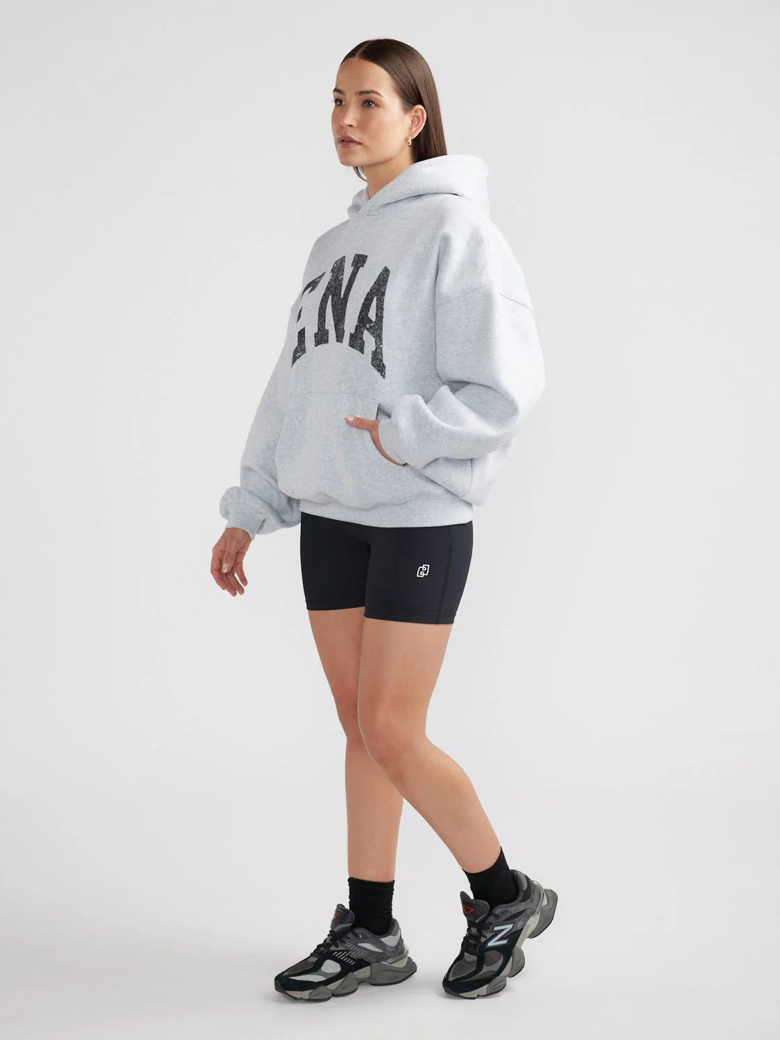 Collegiate Oversized Hoodie - grey marle