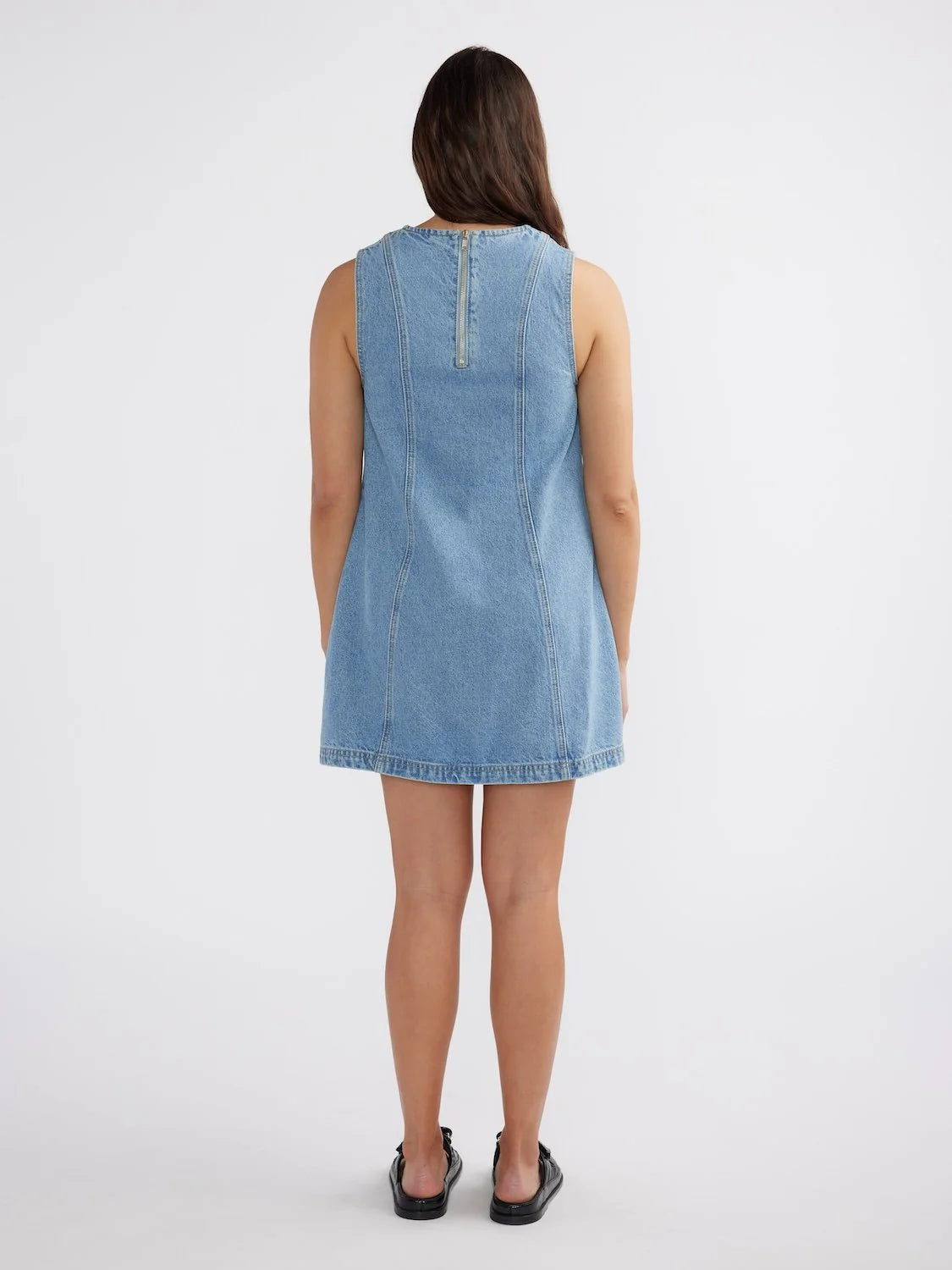 REESE DENIM MINI DRESS - BLUE WASH