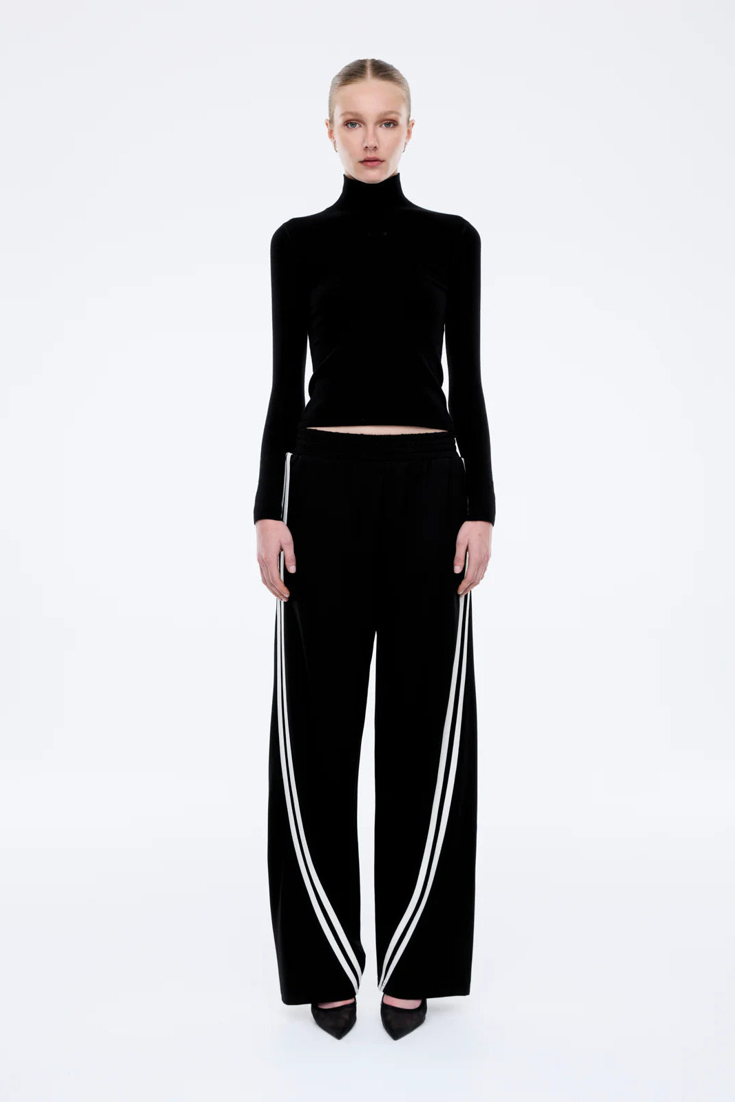 Valentina Stripe Pant - Black/Off White