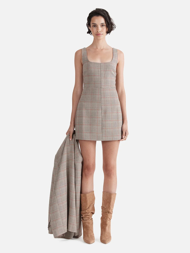 ELENA TAILORED MINI DRESS - CHECK