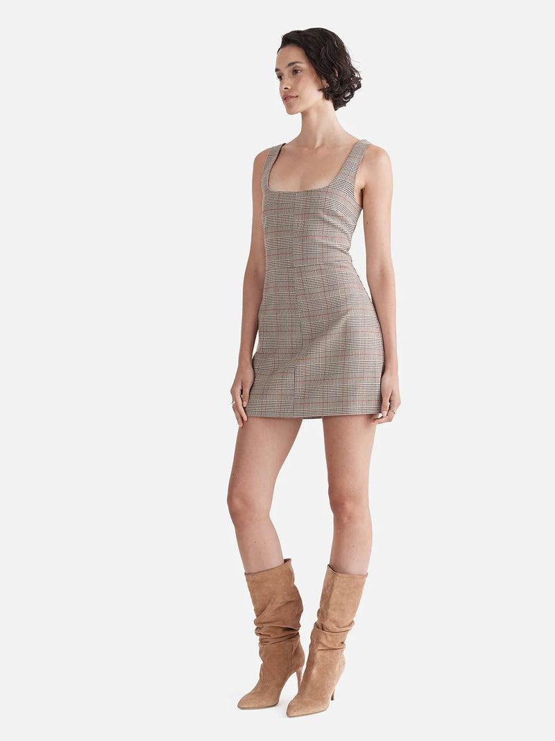 ELENA TAILORED MINI DRESS - CHECK