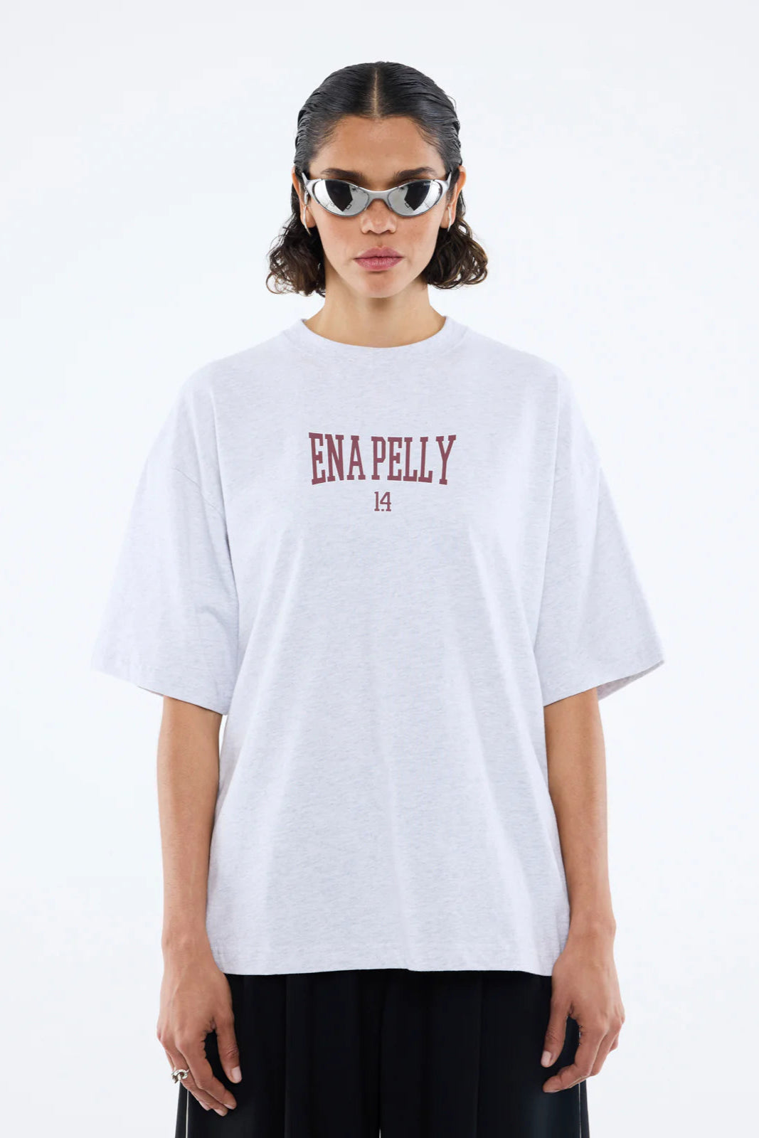 VARSITY ARCH TEE - WHITE MARLE