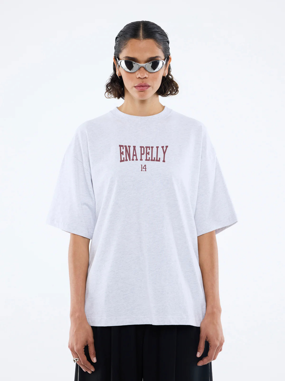 VARSITY ARCH TEE - WHITE MARLE