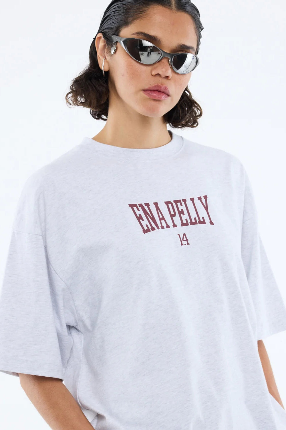 VARSITY ARCH TEE - WHITE MARLE