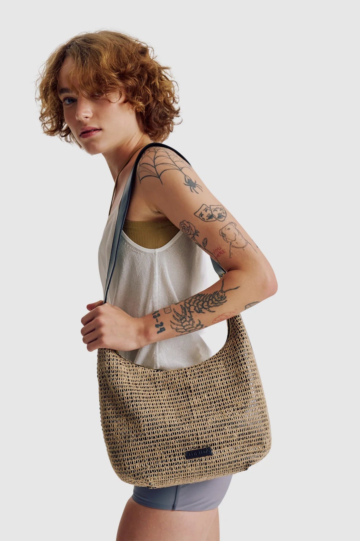 Everyday Large Croissant Bag - Raffia Stripe