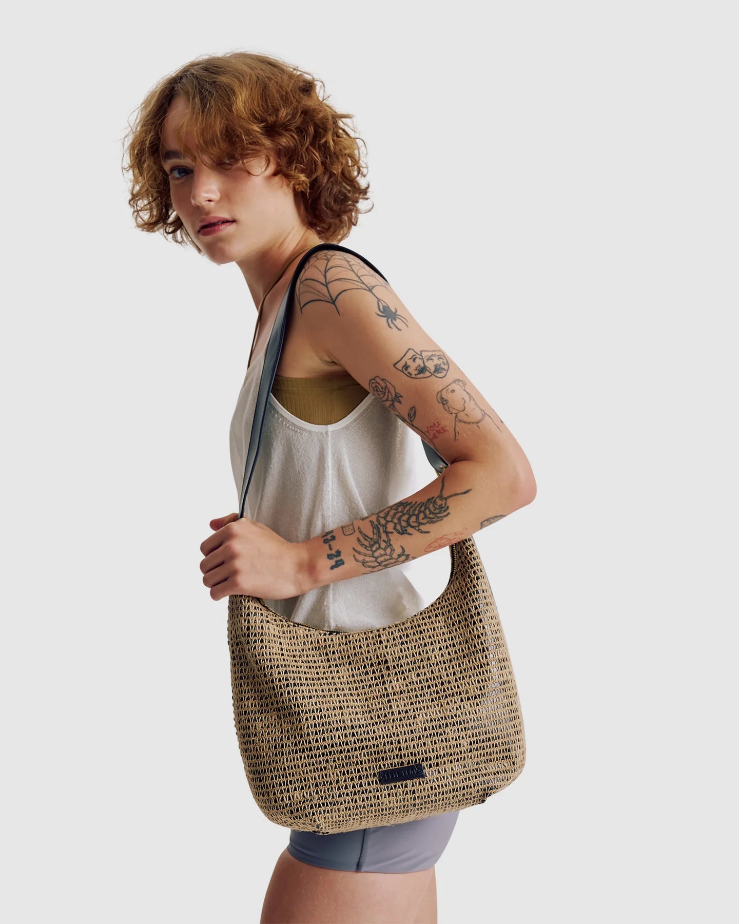 Everyday Large Croissant Bag - Raffia Stripe