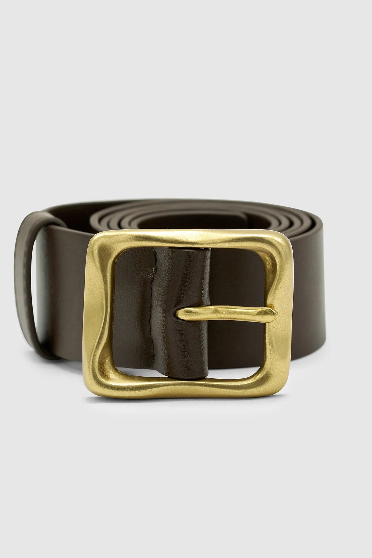 EVERYDAY BUCKLE BELT - CHOCOLATE/GOLD
