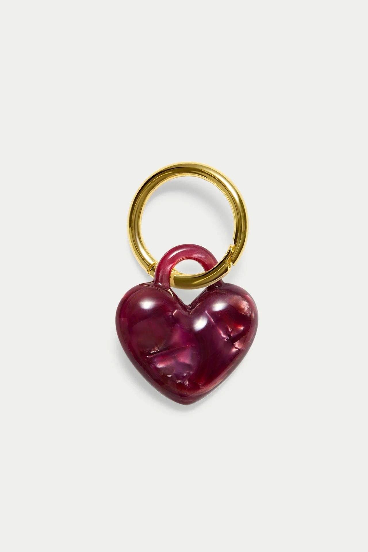 Puffy Heart Keychain - Pomegranate
