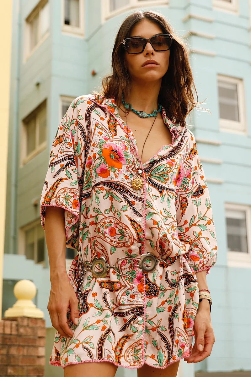 Both Sides Now Silk Satin Oversized Shirt