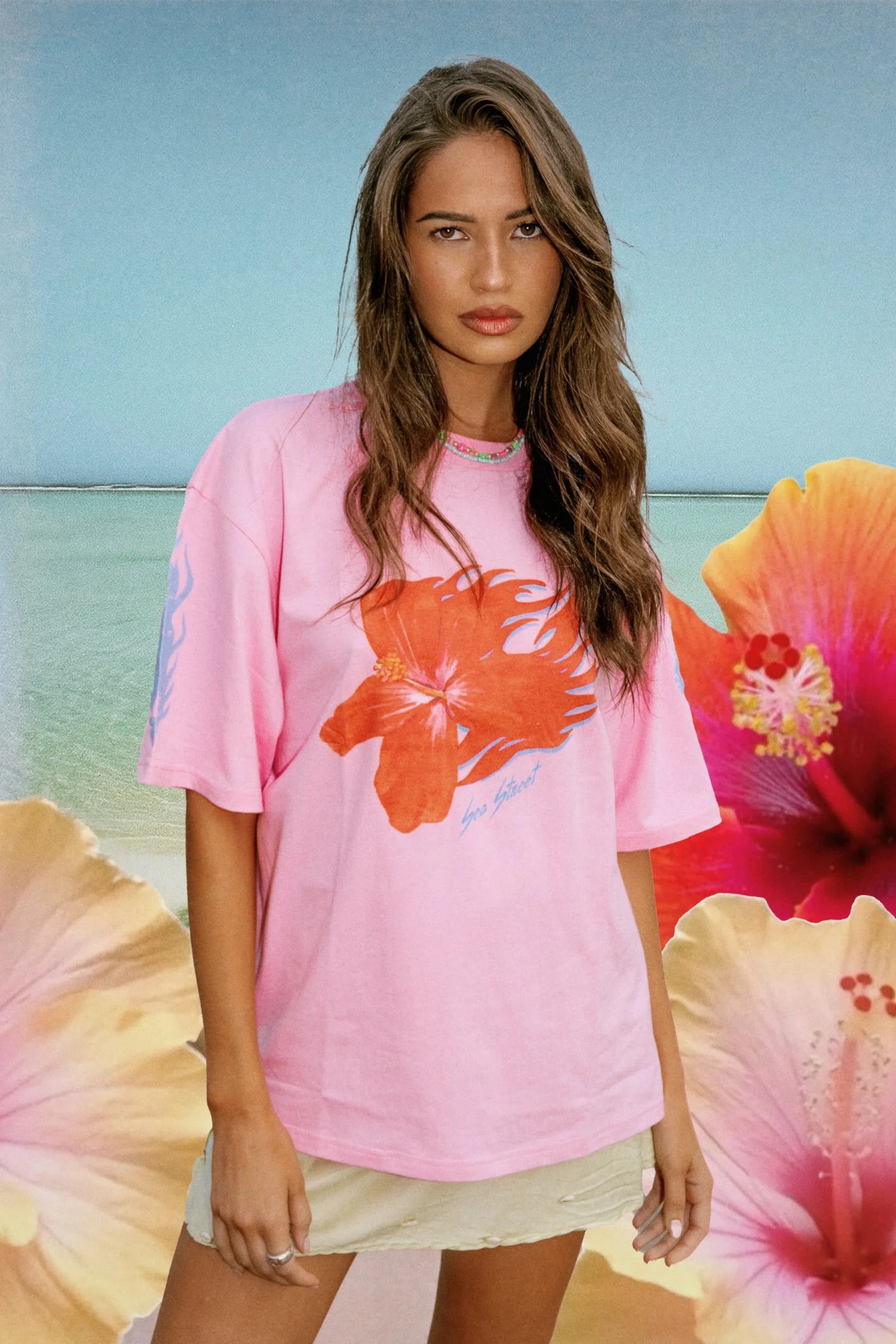FLAMING HIBISCUS T-SHIRT
