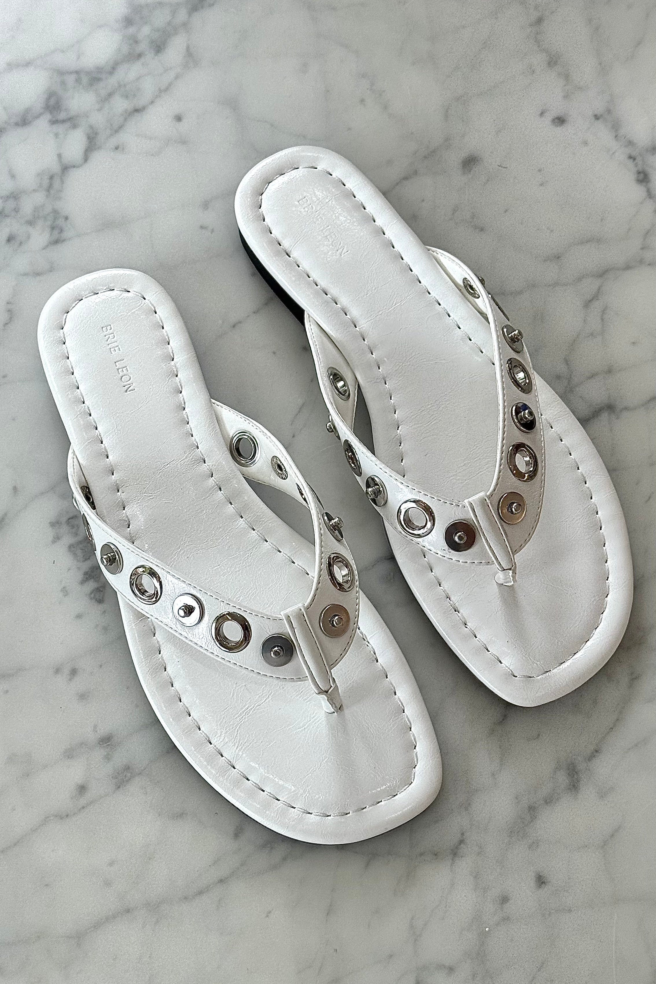 Eyelet Sandal - Chalk
