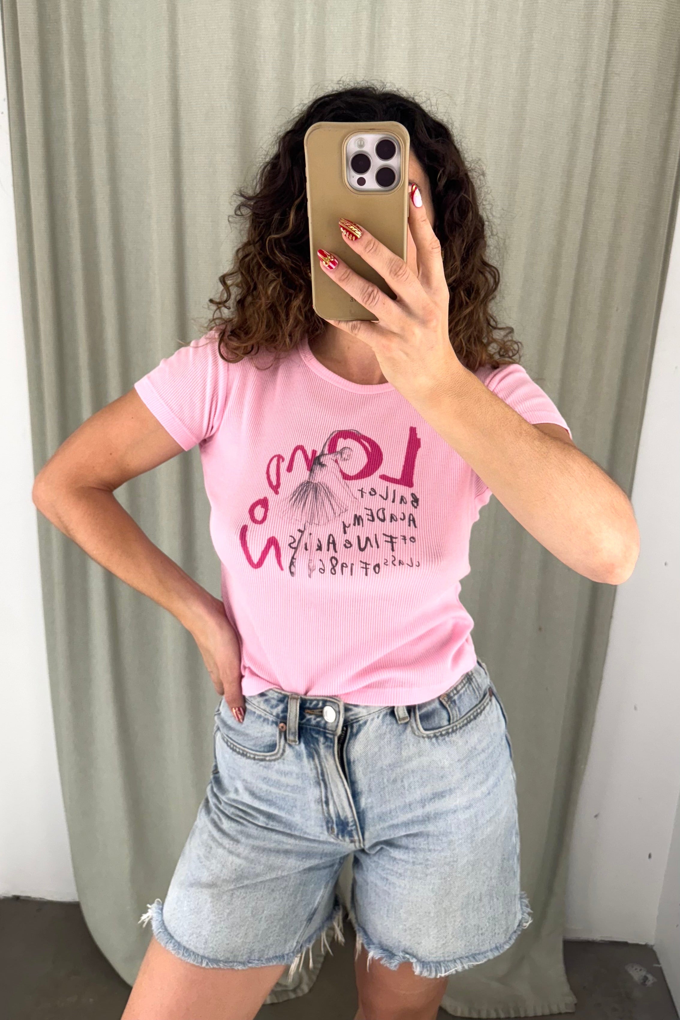 London Ballet Academy Baby Tee - Vintage Pink